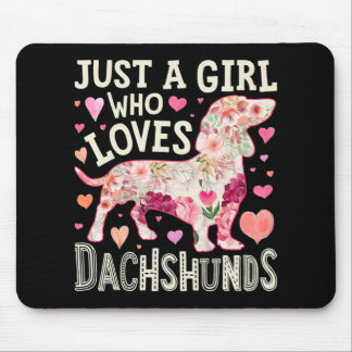 Gewoon een meisje dat van Dachshunds Dog houdt Muismat