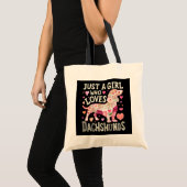 Gewoon een meisje dat van Dachshunds Dog houdt Tote Bag (Voorkant (product))