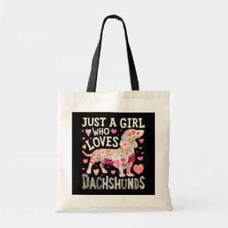 Gewoon een meisje dat van Dachshunds Dog houdt Tote Bag