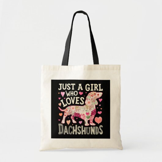 Gewoon een meisje dat van Dachshunds Dog houdt Tote Bag (Voorkant)