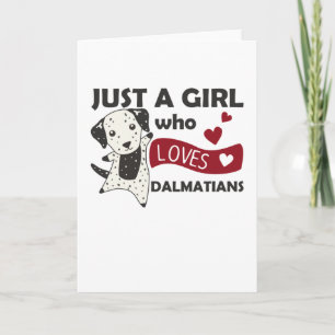 Gewoon een meisje dat van Dalmatian Kawaii Dog hou Kaart