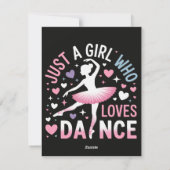 Gewoon een meisje dat van dansen houdt feestdagenkaart (Achterkant)