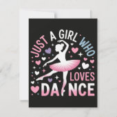 Gewoon een meisje dat van dansen houdt feestdagenkaart (Voorkant)