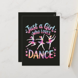 Gewoon een meisje dat van dansen houdt feestdagenkaart