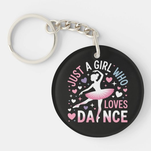 Gewoon een meisje dat van dansen houdt sleutelhanger (Voorkant)