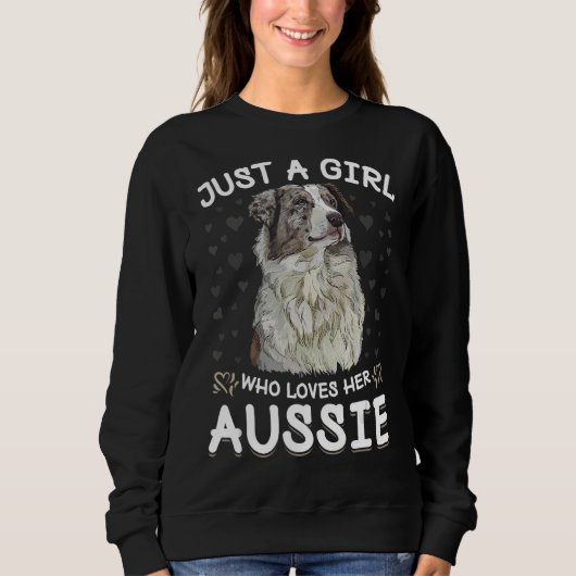 Gewoon een meisje dat van de Australische herder A Trui (Voorkant)