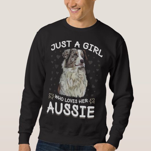 Gewoon een meisje dat van de Australische herder A Trui (Voorkant)