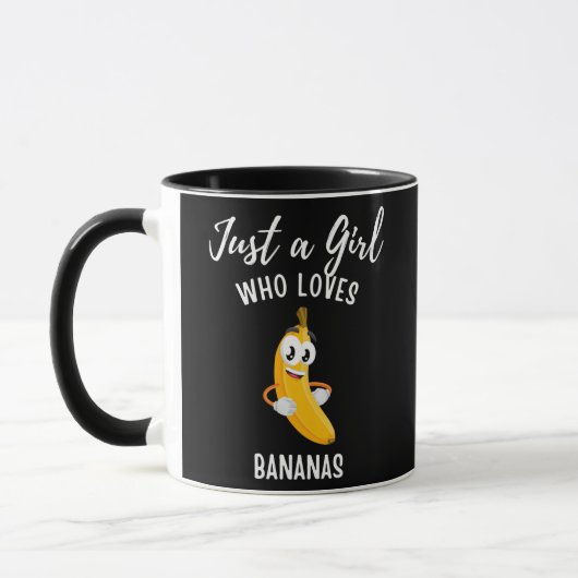 Gewoon een meisje dat van de bananenapparel banana mok (Links)