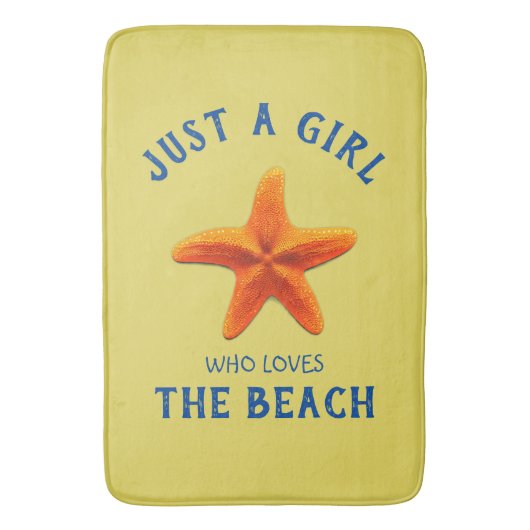 Gewoon een meisje dat van de Beach houdt Badmat (Voorkant Verticaal)