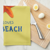 Gewoon een meisje dat van de Beach houdt Theedoek (Quarter Fold)