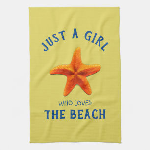 Gewoon een meisje dat van de Beach houdt Theedoek