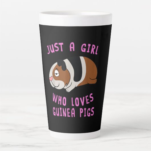 Gewoon een meisje dat van de cavia's houdt. latte mok (Voorkant)