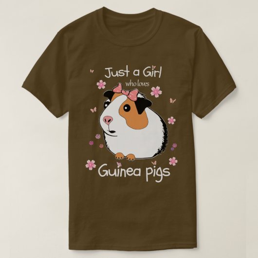Gewoon een meisje dat van de cavia's houdt t-shirt (Design voorkant)