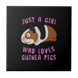 Gewoon een meisje dat van de cavia's houdt. tegeltje