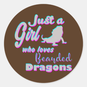 Gewoon een meisje dat van de Design van de Dragons Ronde Sticker