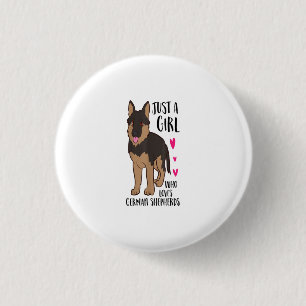 Gewoon een meisje dat van de Duitse herders houdt Ronde Button 3,2 Cm