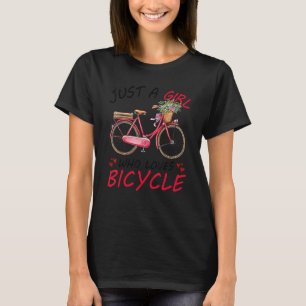 Gewoon een meisje dat van de fiets van de bloemen  t-shirt