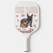 Gewoon een meisje dat van de Franse Bulldog Dog ho Pickleball Paddle (Achterkant)