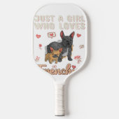 Gewoon een meisje dat van de Franse Bulldog Dog ho Pickleball Paddle (Voorkant)