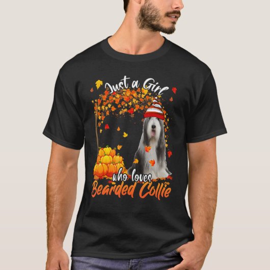 Gewoon een meisje dat van de gekaarde Collie Dog T T-shirt (Voorkant)