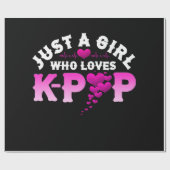 Gewoon een meisje dat van de K-Pop Vinger Heart KP Cadeaupapier (Vlak)