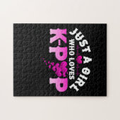 Gewoon een meisje dat van de K-Pop Vinger Heart KP Legpuzzel (Horizontaal)