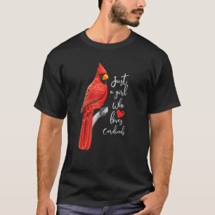 Gewoon een meisje dat van de kardinale Waterverf C T-shirt