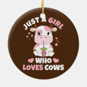 Gewoon een meisje dat van de Koe houdt, de Koe van Keramisch Ornament (Achterkant)