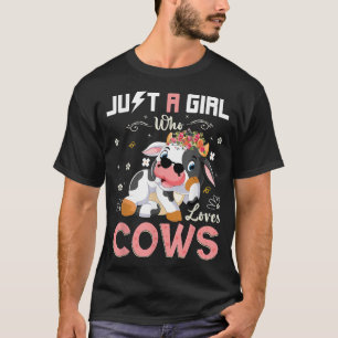 Gewoon een meisje dat van de Koe houdt, Koe van de T-shirt