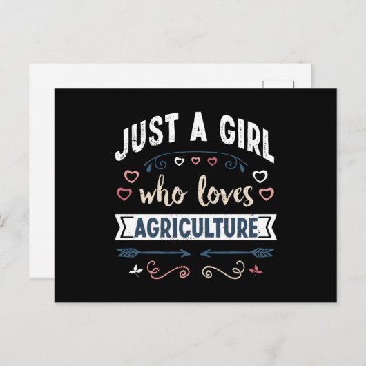 Gewoon een meisje dat van de landbouw houdt briefkaart (Voorkant / Achterkant)