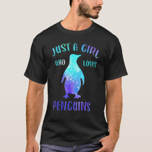 Gewoon een meisje dat van de Natuur van Penguins h T-shirt