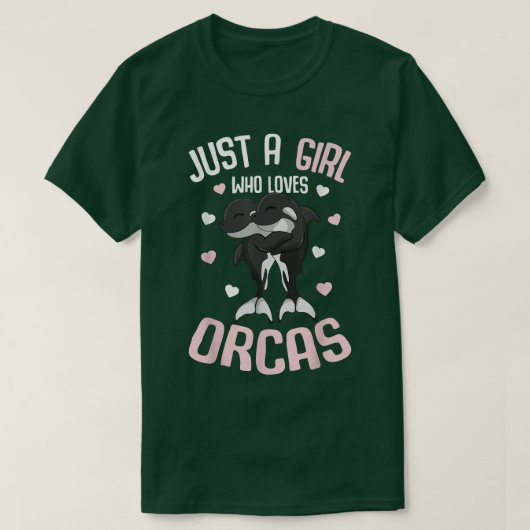 Gewoon een meisje dat van de Orcas walvis Kinder m T-shirt (Design voorkant)