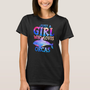 Gewoon een meisje dat van de Orcas walvis Kinder m T-shirt