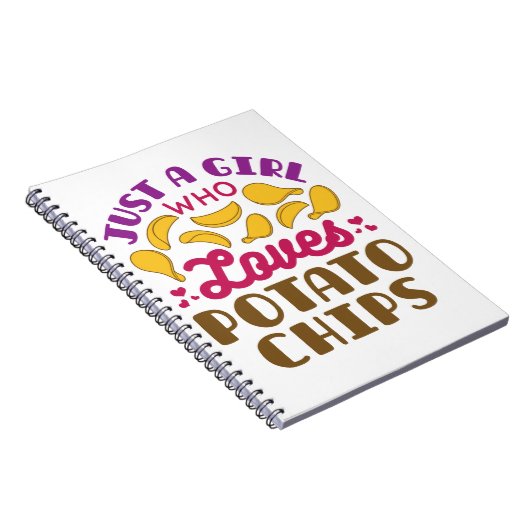 Gewoon een meisje dat van de potato Chips snack fo Notitieboek (Rechterzijde)