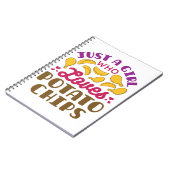 Gewoon een meisje dat van de potato Chips snack fo Notitieboek (Linkerzijde)