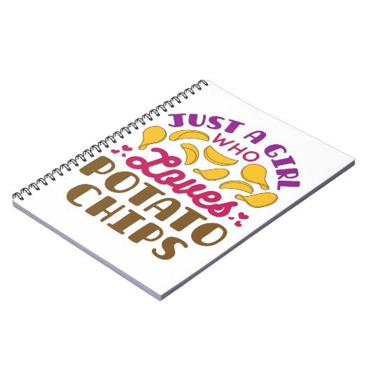Gewoon een meisje dat van de potato Chips snack fo Notitieboek (Linkerzijde)
