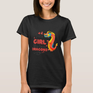 Gewoon een meisje dat van de rode dragons Herfst i T-shirt