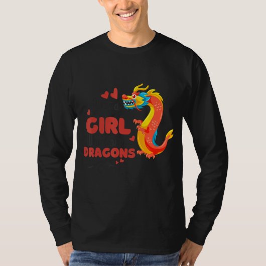 Gewoon een meisje dat van de rode dragons Herfst i T-shirt (Voorkant)