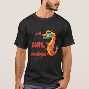 Gewoon een meisje dat van de rode dragons Herfst i T-shirt