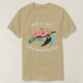 Gewoon een meisje dat van de schildpad houdt... t-shirt (Design voorkant)