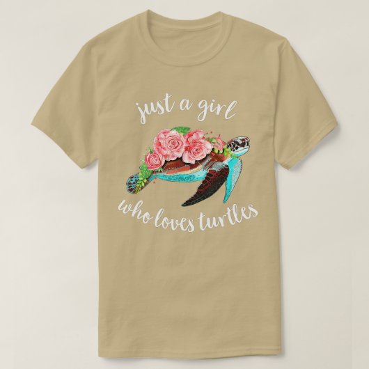Gewoon een meisje dat van de schildpad houdt... t-shirt (Design voorkant)