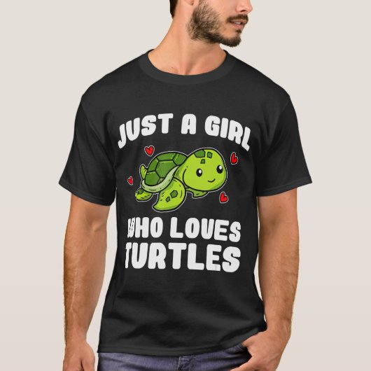 Gewoon een meisje dat van de schildpadschildpad ho t-shirt (Voorkant)