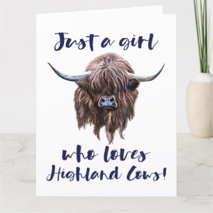 Gewoon een meisje dat van de Schotse hoogland-Koei Bedankkaart