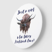 Gewoon een meisje dat van de Schotse hoogland-Koei Grote Klok (Hoek)