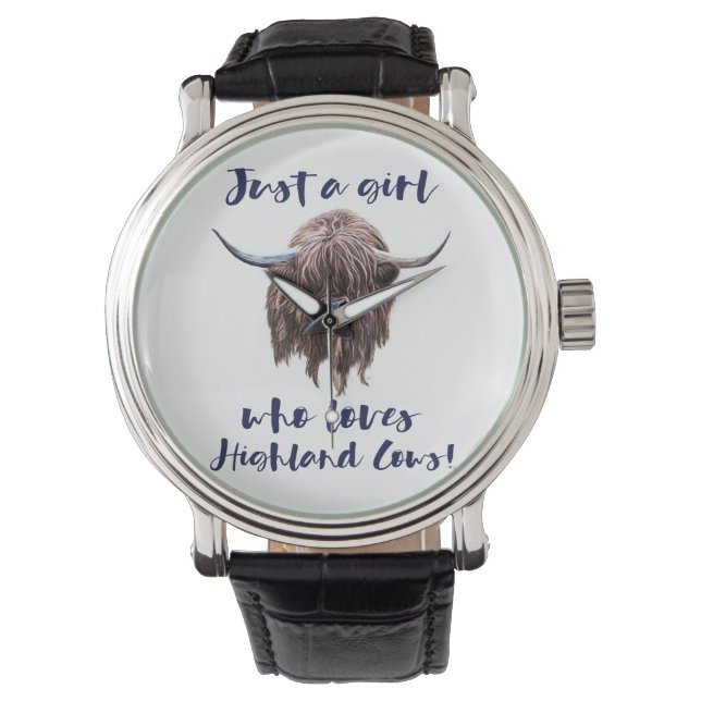 Gewoon een meisje dat van de Schotse hoogland-Koei Horloge (Voorkant)
