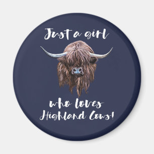 Gewoon een meisje dat van de Schotse hoogland-Koei Magneet