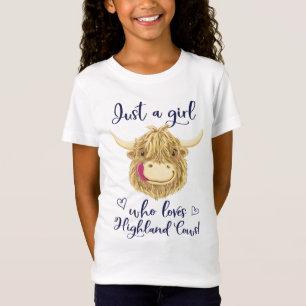 Gewoon een meisje dat van de Schotse hoogland-Koei T-shirt