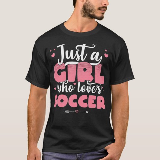 Gewoon een meisje dat van de Soccer Cute football  T-shirt (Voorkant)