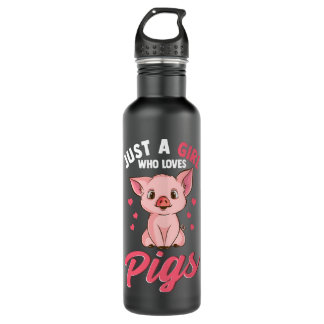 Gewoon een meisje dat van de varkensstapel houdt,  waterfles 