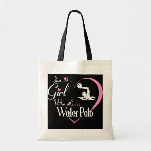 Gewoon een meisje dat van de waterpoloffie houdt tote bag (Voorkant)